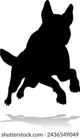 A detailed animal silhouette of a pet dog