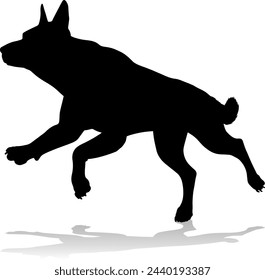 A detailed animal silhouette of a pet dog