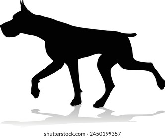 A detailed animal silhouette of a pet dog