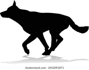 A detailed animal silhouette of a pet dog