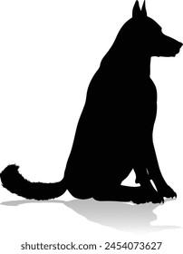 Eine detaillierte Tiersilhouette eines Hundes