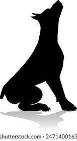 A detailed animal silhouette of a pet dog