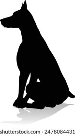 A detailed animal silhouette of a pet dog