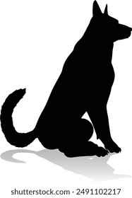 A detailed animal silhouette of a pet dog