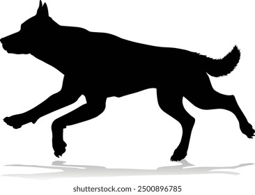 A detailed animal silhouette of a pet dog