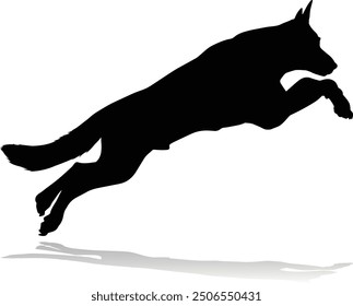 A detailed animal silhouette of a pet dog