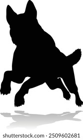 A detailed animal silhouette of a pet dog