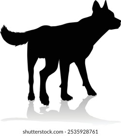 A detailed animal silhouette of a pet dog