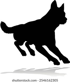 A detailed animal silhouette of a pet dog