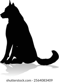 A detailed animal silhouette of a pet dog