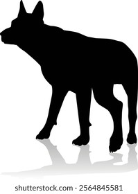 A detailed animal silhouette of a pet dog