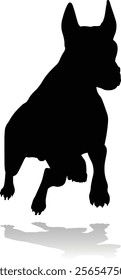 A detailed animal silhouette of a pet dog