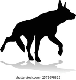 A detailed animal silhouette of a pet dog