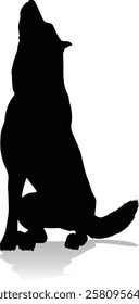 A detailed animal silhouette of a pet dog