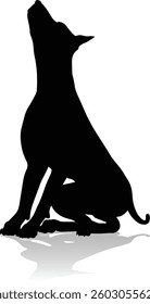 A detailed animal silhouette of a pet dog