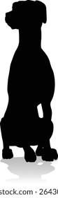 A detailed animal silhouette of a pet dog