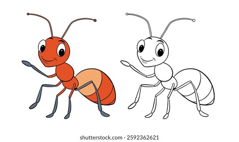Detailed Ant Coloring Page Design