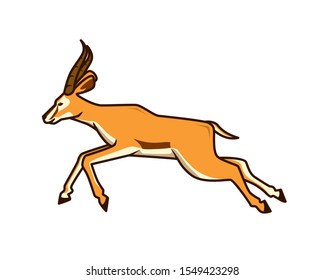 Detailed Antelope with Running Gesture Illustration
