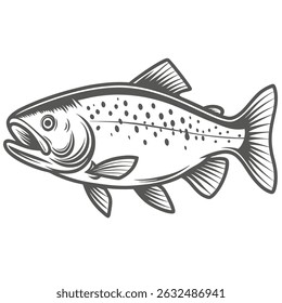 Ilustración detallada de la trucha apache - Oncorhynchus apache