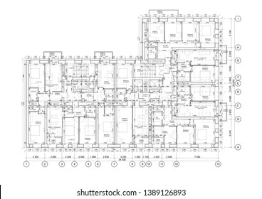 Detailed architectural floor plan, appartment layout, blueprint. Vector illustration