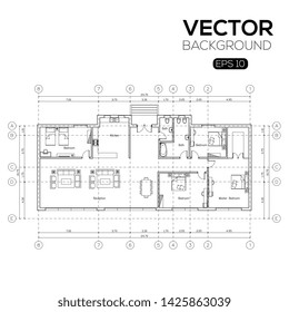 Detailed architectural plan , Architectural background , architectural plan vector 