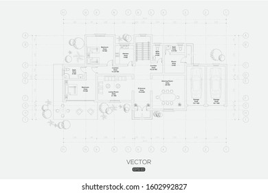 Detailed architectural plan , Architectural background , architectural plan vector 