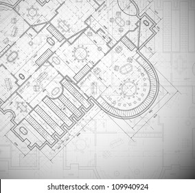 Detailed architectural plan. Eps 10