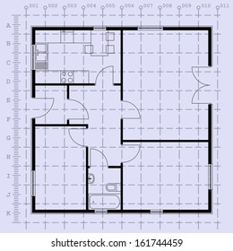 Detailed architectural plan. EPS10 vector illustration 