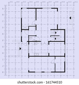 Detailed architectural plan. EPS10 vector illustration 