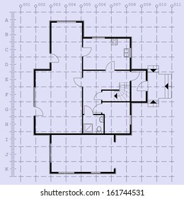 Detailed architectural plan. EPS10 vector illustration 