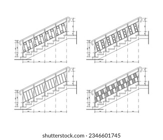Plan arquitectónico detallado de las escaleras	
