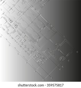 Detailed architectural plan. Vector Illustration.