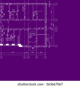 Detailed architectural plan. Vector Illustration.