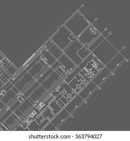 Detailed architectural plan. Vector Illustration.