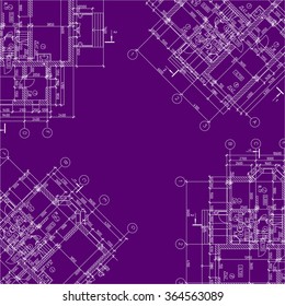 Detailed architectural plan. Vector Illustration.