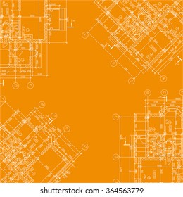 Detailed architectural plan. Vector Illustration.