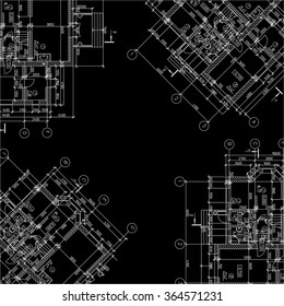 Detailed architectural plan. Vector Illustration.