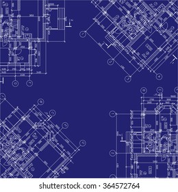 Detailed architectural plan. Vector Illustration.