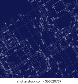 Detailed architectural plan. Vector Illustration.