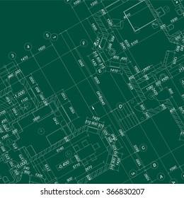 Detailed architectural plan. Vector Illustration.