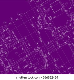 Detailed architectural plan. Vector Illustration.