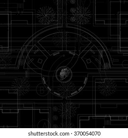 Detailed architectural plan. Vector Illustration.