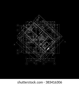 Detailed architectural plan. Vector Illustration.