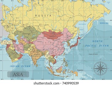 Asian Map Images, Stock Photos & Vectors | Shutterstock