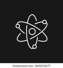 Ícone Detalhado de Átomo Representando Ciência, Física, Química e Partículas Fundamentais