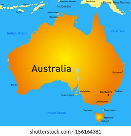 Detailed australia vector map