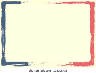 detailed background illustration of a french flag with grunge texture and white space, eps 10 vector