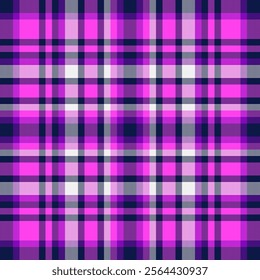 Detailed background plaid vector, african texture fabric textile. Thin pattern seamless tartan check in dark and magenta colors palette.