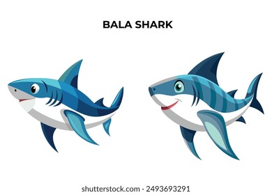 Detailed Bala Shark Fish vector illustration. Perfect for culinary, marine, and environmental designs. High-quality vector for easy customization. Ideal for menus, packaging, education, and web graphi