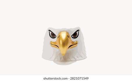 Detailed bald eagle mask featuring golden beak and piercing eyes